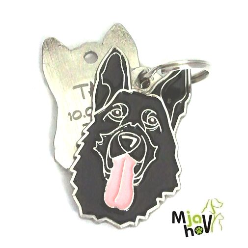 ID-brikker-schäferhund-svart-gravert.jpg personlige ID-brikker MjavHov - graverte, online